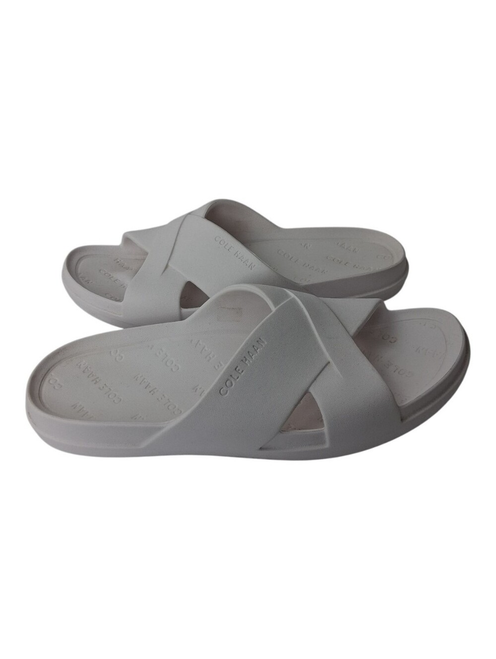 Cole Haan Findra Pool Slide Sandals Womens Size 8 White EVA Rubber Criss Cross
